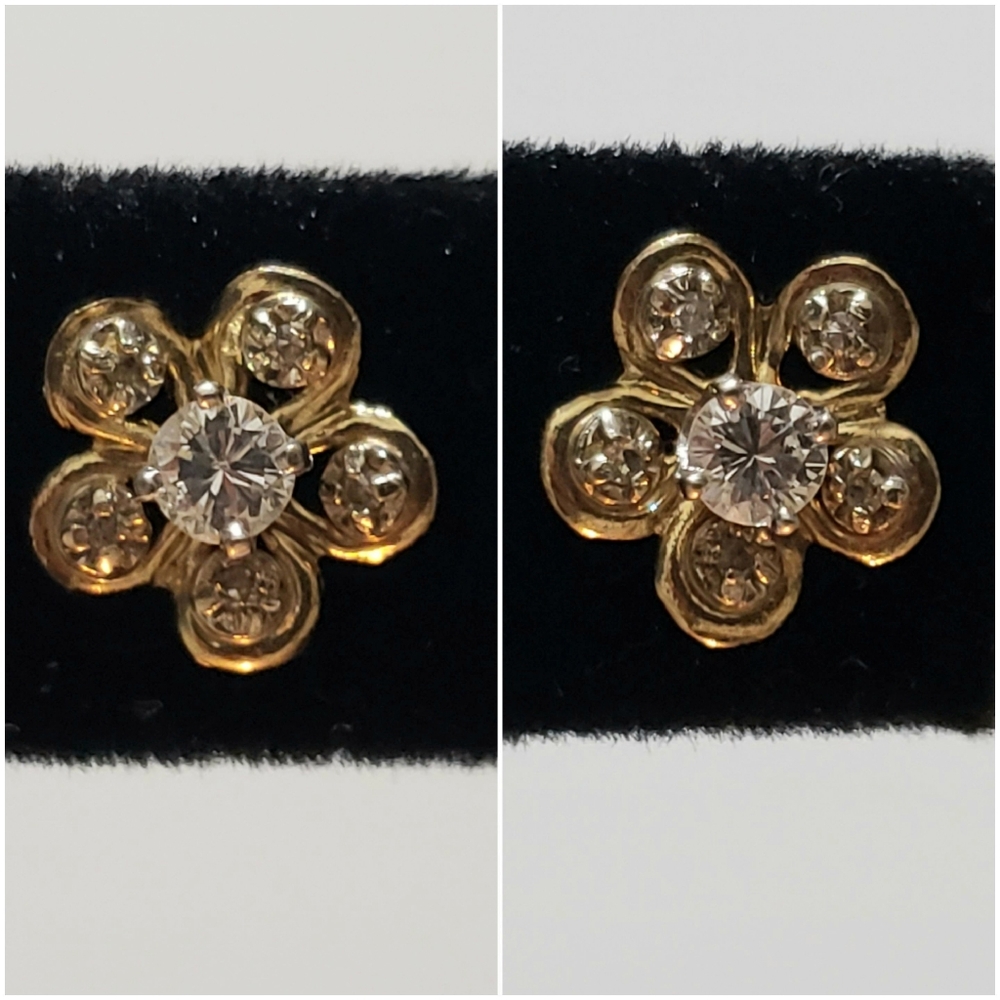 14kt gold diamond studs